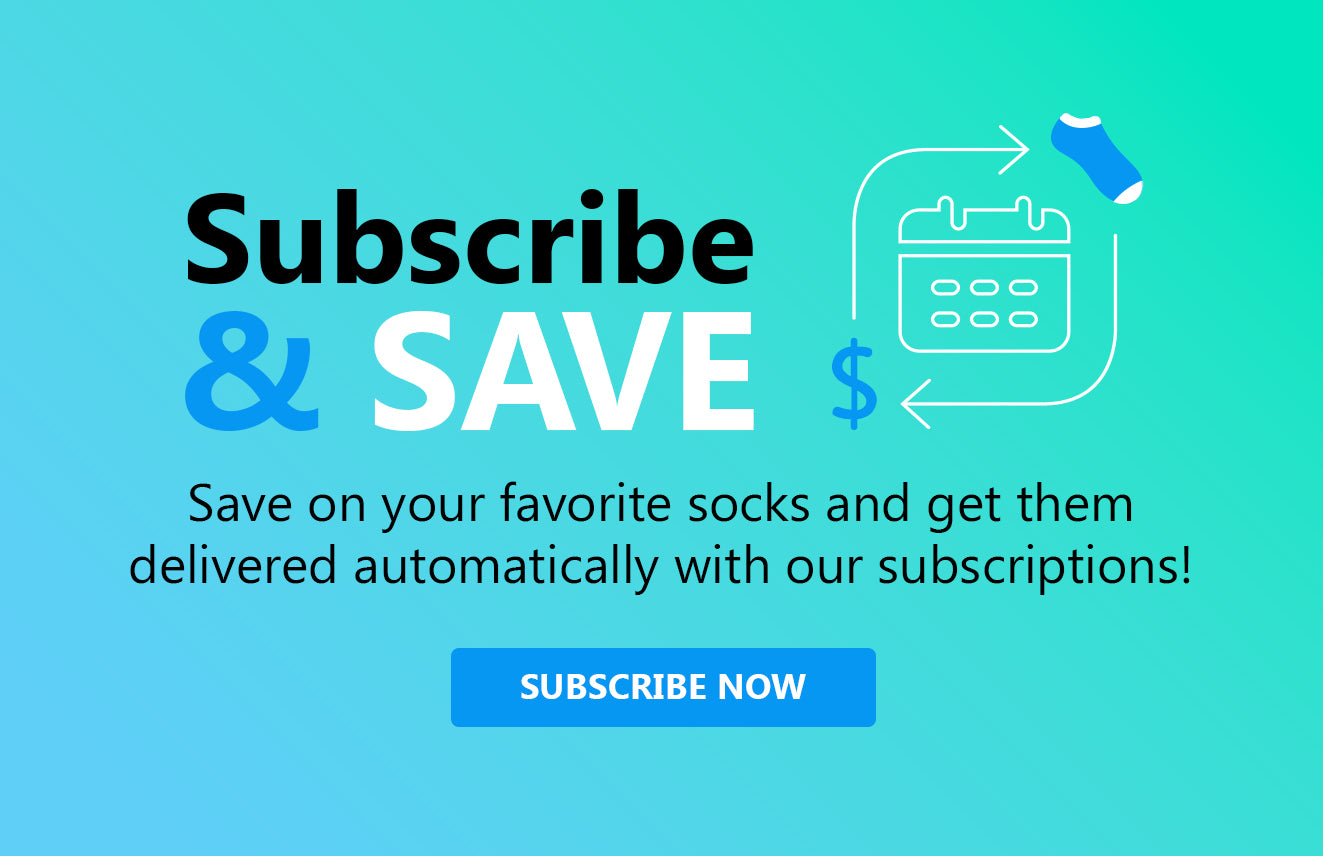 Save on your favorite socks and get them delivered automatically with our subscriptions.