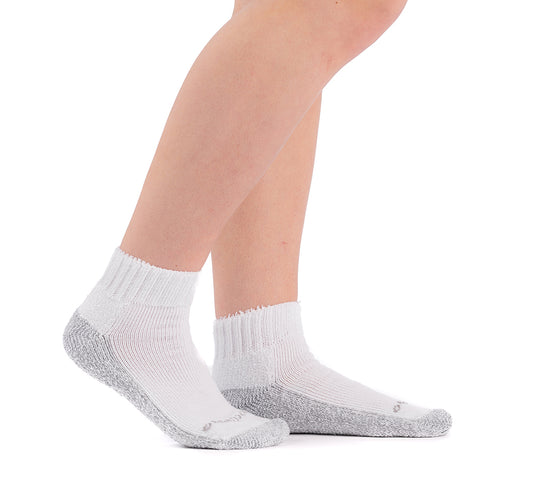 Doc Ortho Casual Comfort Antimicrobial Diabetic 1/4 Crew Socks, White