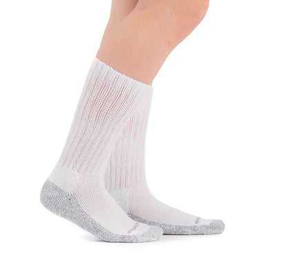 Doc Ortho Casual Comfort Antimicrobial Diabetic Crew Socks, White