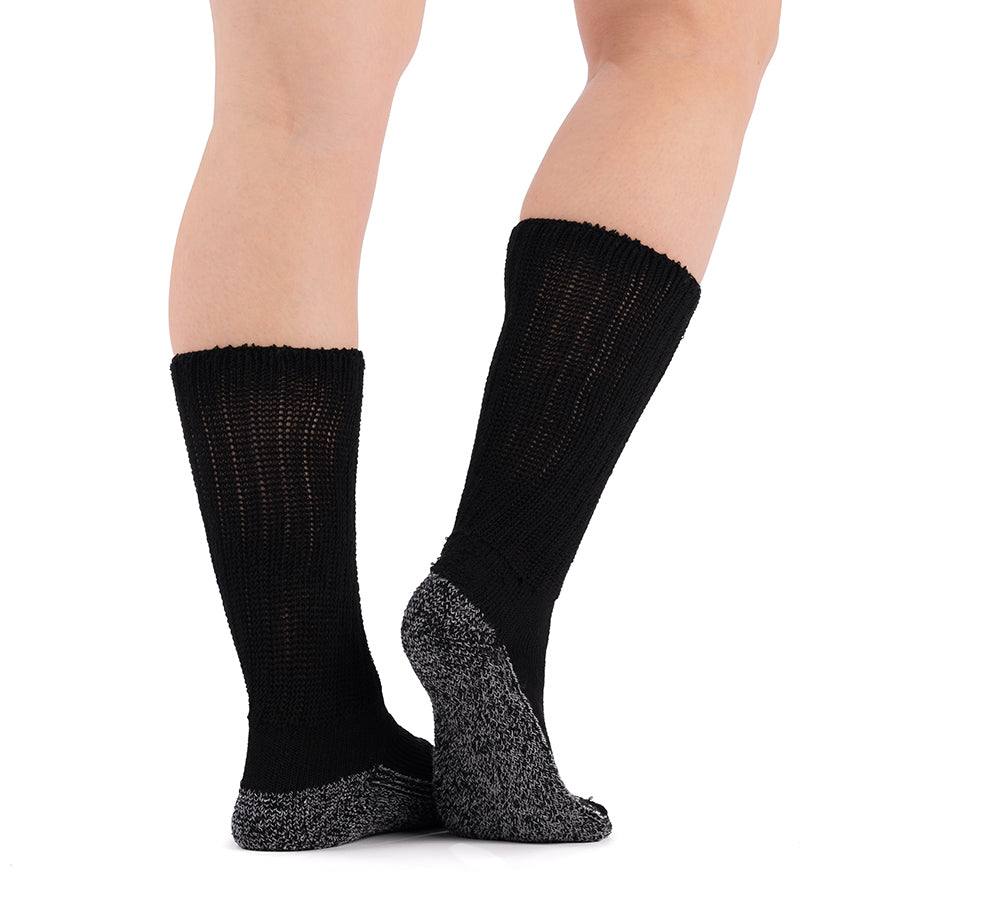 Doc Ortho Casual Comfort Antimicrobial Diabetic Crew Socks, Black