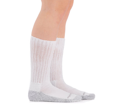 Doc Ortho Casual Comfort Antimicrobial Diabetic Crew Socks, White, Back