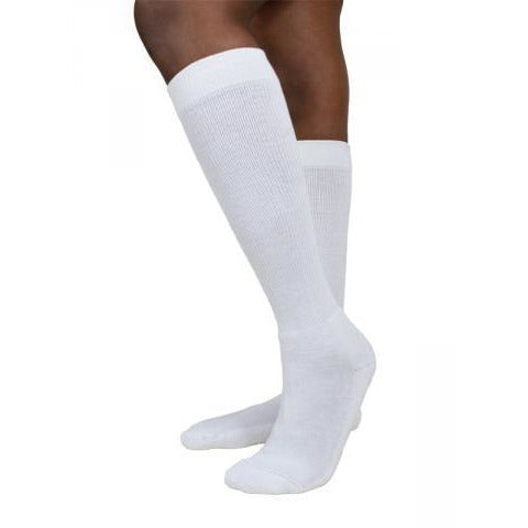 Sigvaris 602 Diabetic Men's 18-25 mmHg Knee High Compression Socks, White