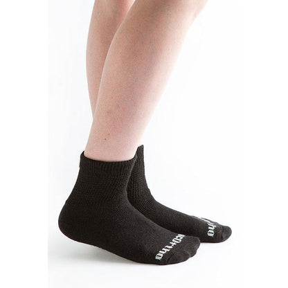 Doc Ortho Ultra Soft Loose Fit Diabetic 1/4 Crew Socks, Black