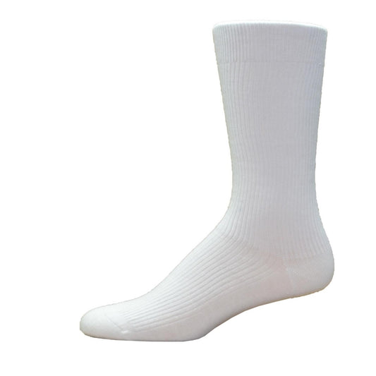 Simcan Comfeez Mid-Calf Dress Socks, White