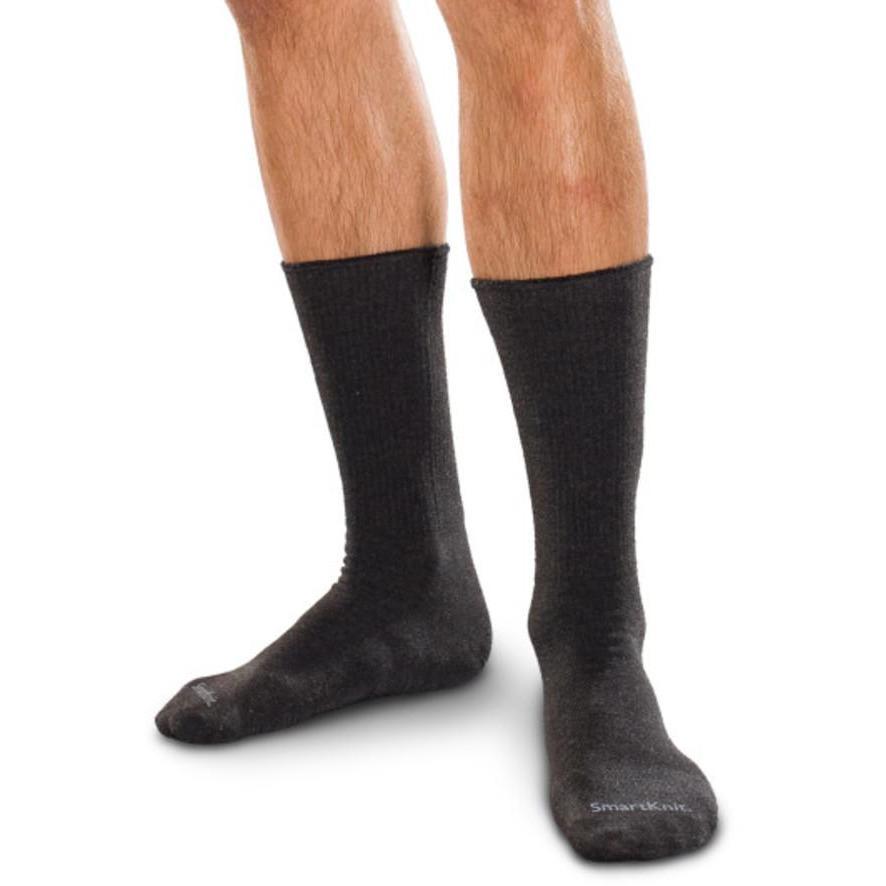 SmartKnit Seamless Diabetic Crew Socks, Black